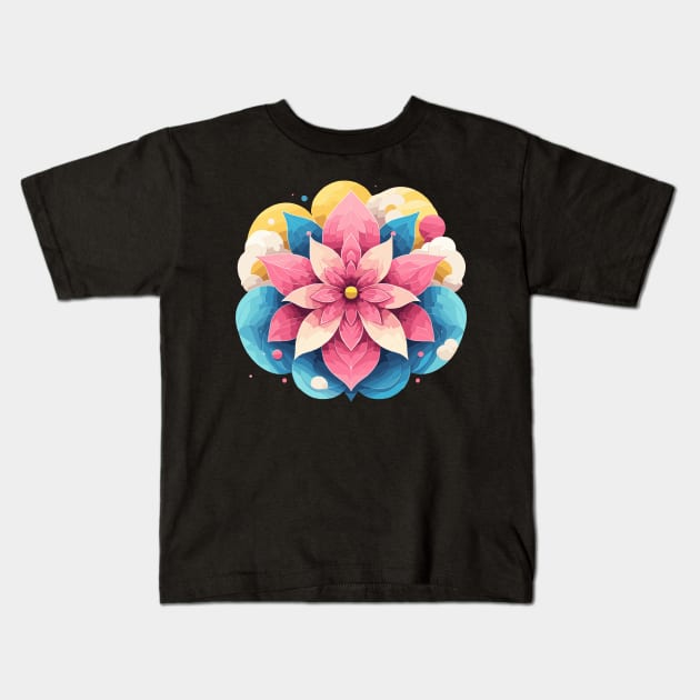 Abstract Flower Kids T-Shirt by Siha Arts